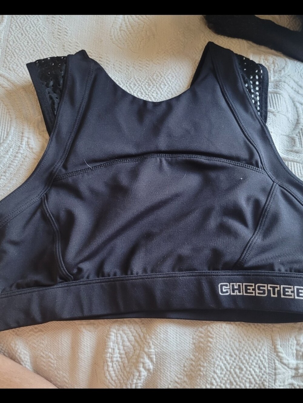 The Chestee Black High-Support Sports Bra with Branded Band